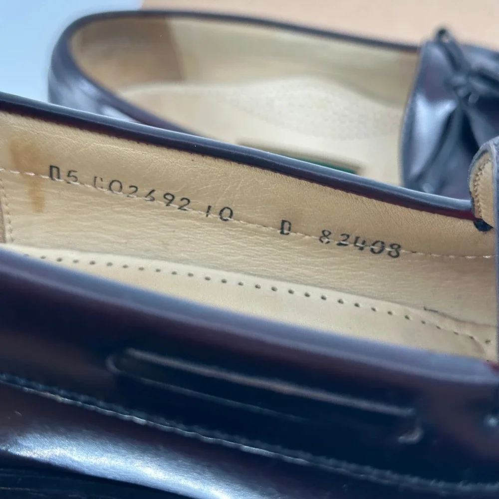 VTG Cole Haan Pinch Tassel Dark Cherry Leather Loafers Dress Shoes Fall Men 10 D